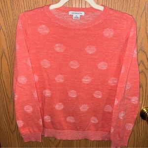 Liz Claiborne Coral Dot Knit Sweater
